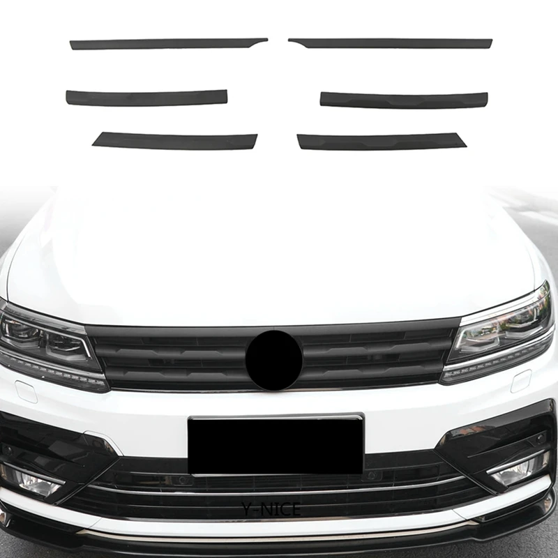 Front Bumper Mesh Center Grille Grill Moulding Strips Cover Trim car front grille decoration car bumper accessories For Tiguan MK2
