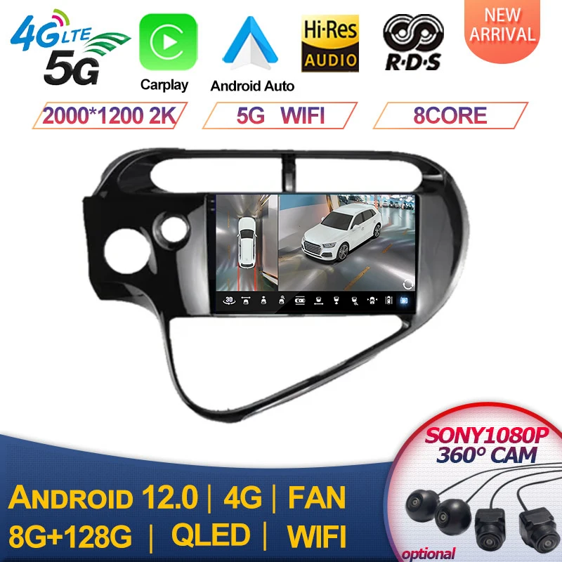 

For Toyota AQUA Prius C 2018 2019 2020 Android Car Radio Player Auto Multimedia Stereo GPS Carplay SWC BT 4G LTE