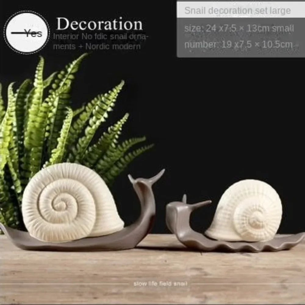 

Creative Nordic ornaments snail ornaments lovely bedroom shelf bookcase small furnishings ceramic crafts