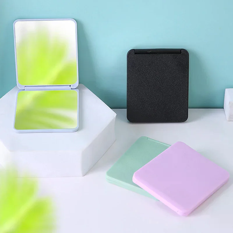 접이식 화장 거울 미니 사각형 화장 거울 휴대용 손거울 양면 소형 거울 포켓 화장품 거울
