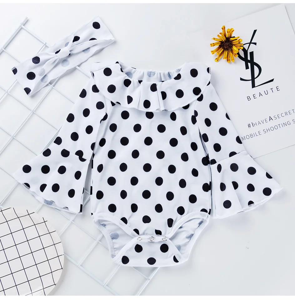 Bamboo fiber children's clothes Newborn TUTU Ropmer Polka Dot Girl Clothes Long Sleeve Jumpsuits Baby Rompers Spring Autumn Infant Clothing Baby Bodysuits classic