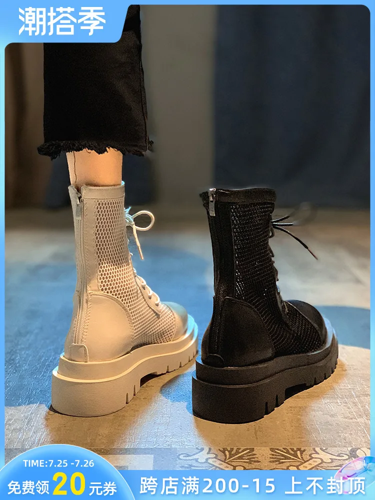 

Hollow Boots Women's Shoes Women's Boots 2022 New Spring and Autumn Fashion Thick Bottom Non-slip Short Boots