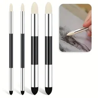 4pcs 4-Pack Dual-Headed Sketch Pens: Round Foam, Sponge, and Felt Tips for Artists, Reusable & Washable Drawing Tools 1