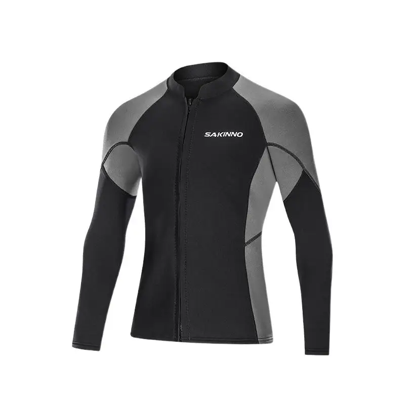 

2mmDiving Top Men's Warm-Keeping and Cold-Proof Sun Protection Clothing Split Long Sleeve Wetsuit Swimming Surfing Snorkeling Qu