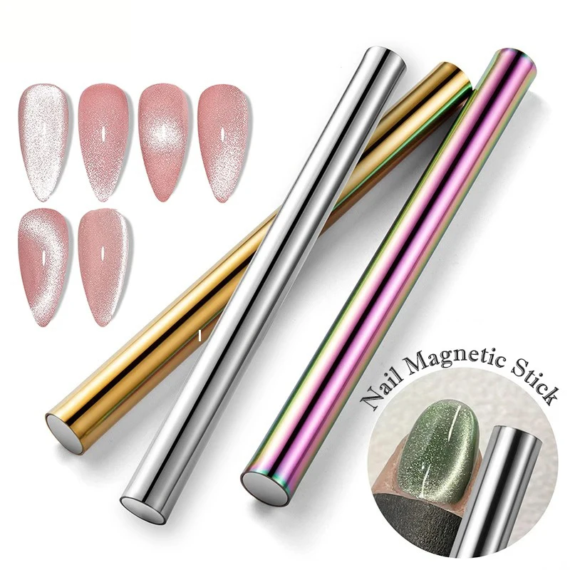 1PC Cat Eye Nail Magnetic Stick Cylindrical Magnet for Cat Eye UV Gel Polish Snowlight Glitter Effect Manicure Design