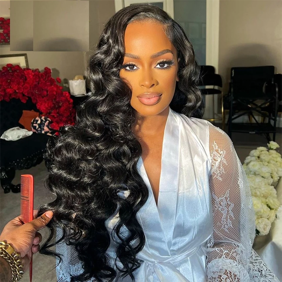 60g-100g 14"-30"Deep Wave Remy Hair One Piece Set 5 Clip-in Brazilian 100% Human Hair Extensions Natural Black