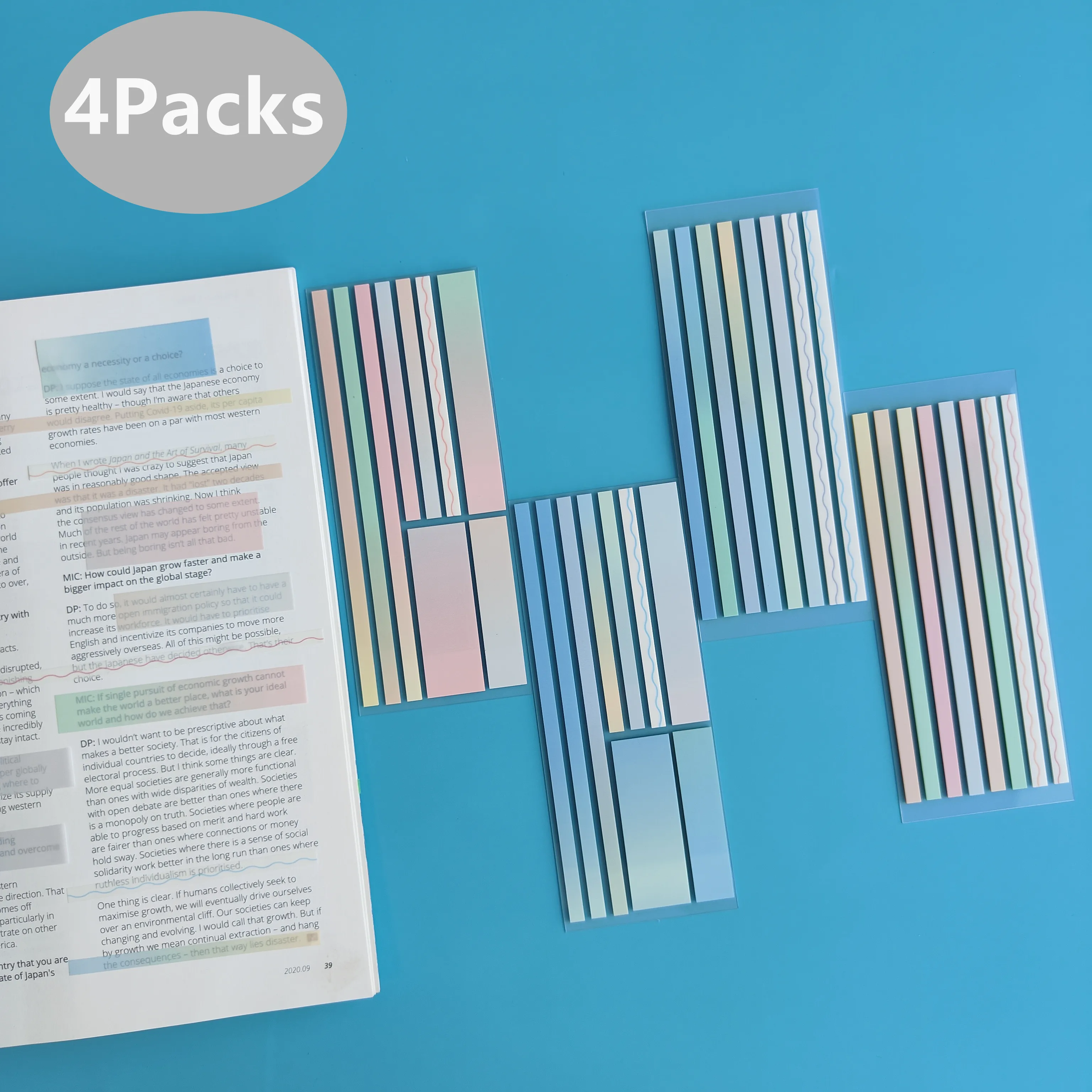 4Packs/Set Transparent Sticky Notes Self-Adhesive BookMarkers Posted It Annotation Reading Book Clear Tab Kawaii Cute Stationery 6packs set transparent sticky notes self adhesive bookmarkers posted it annotation reading book clear tab kawaii cute stationery