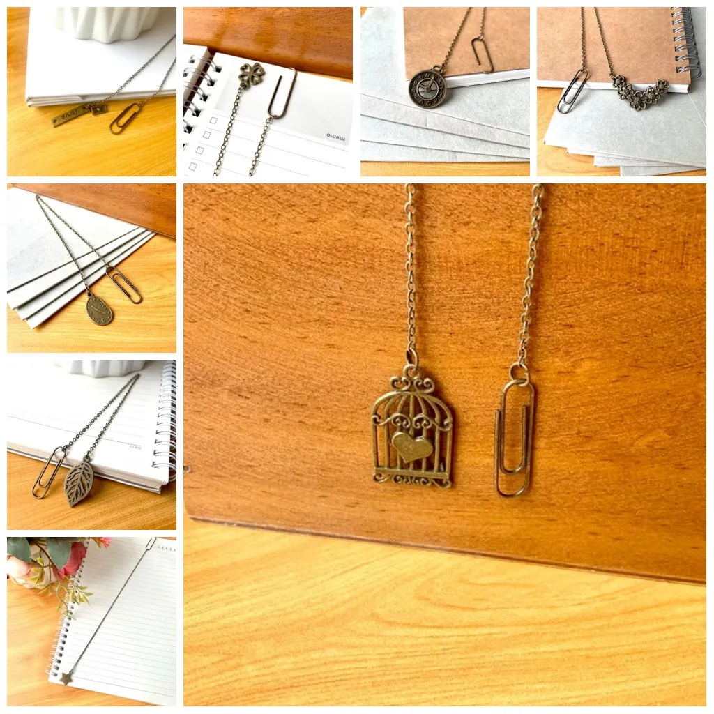Pendant Bookmark metal bookmark bookmarks stationery supplies Creative Retro Love Bird Cage Clock Watch Leaves Metal Book Marks Book Page Mark School Supplies Stationery
