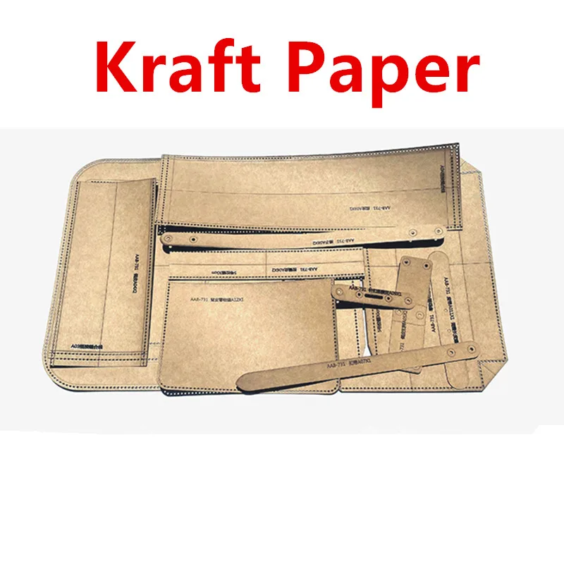 수제 가죽 패턴 미국 오토바이 메신저 백, 크래프트 페이퍼 핸드 가죽 공예, DIY 템플릿, 30x28cm, 1 세트