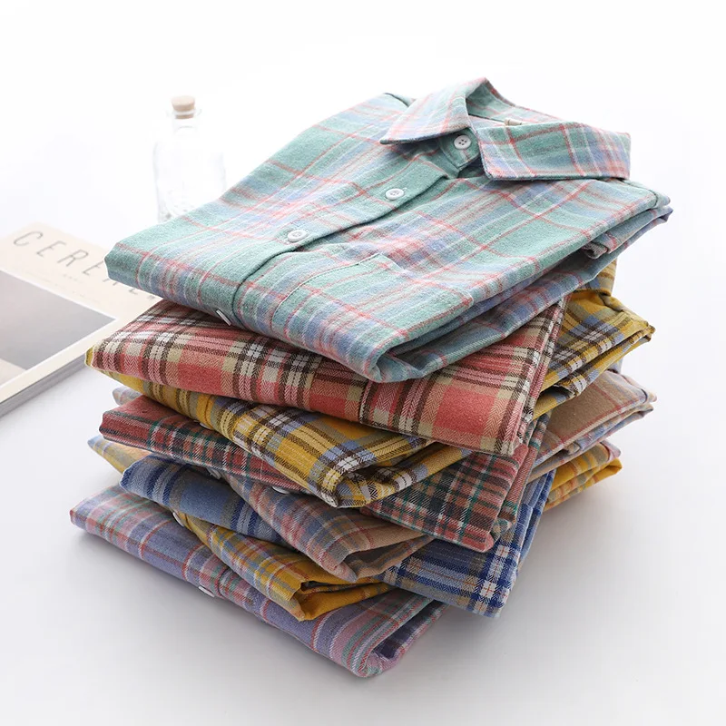 Fine Casual Women's Plaid Shirt 2023 New Ladies Tops Loose Blouse Fresh College Style Female Long Sleeve Shirts Women Clothes