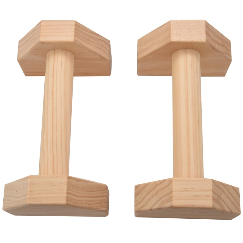CACI 1 Pair Parallettes Gymnastics Calisthenics Handstand Bar Wooden Fitness Exercise Tools Training Gear Push-Ups Double Rod St