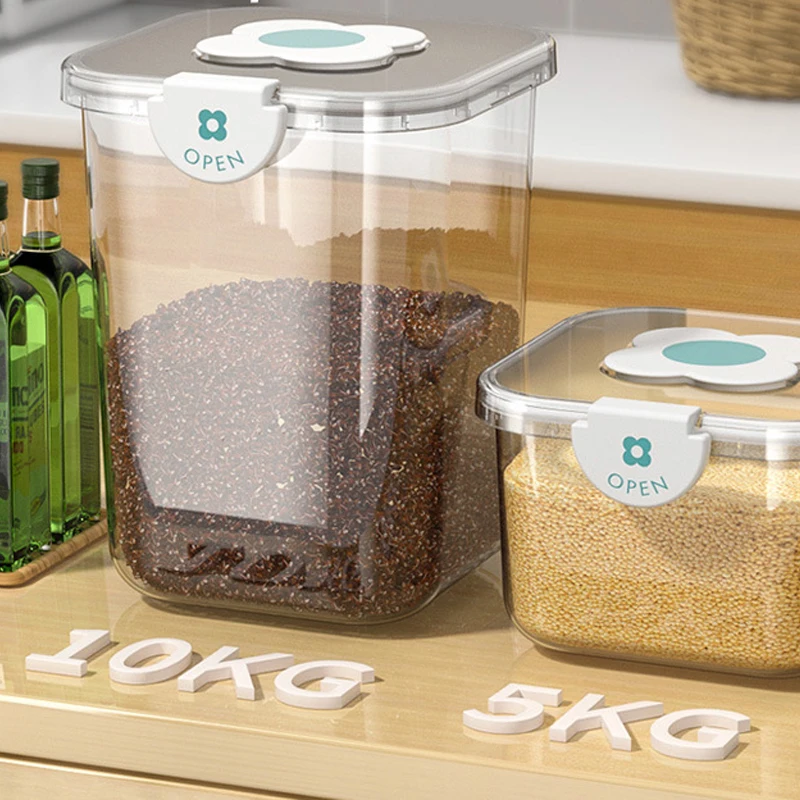 

Бытовое кухонное ведро для хранения риса, столешница для хранения пищевой муки, резервуар для хранения зерна, Пылезащитная коробка для хранения пищевых продуктов, 5/10 кг