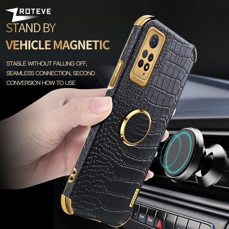 Zroteve-capa de Couro Silicone Crocodilo para Xiaomi Redmi Note 11 Pro 11s 12s 12 Pro Plus Xiaomi 5g Case - Image 3