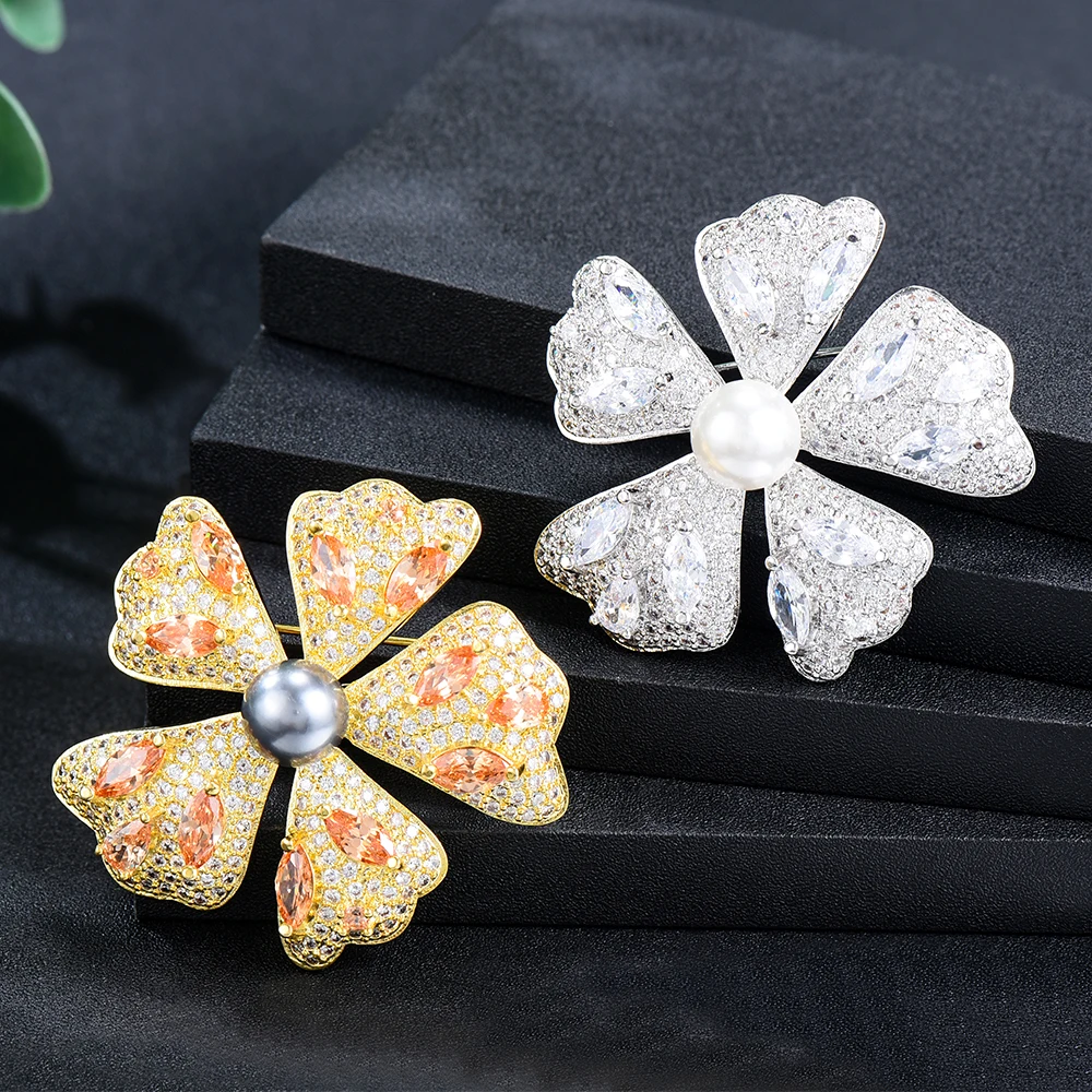 Missvikki Winter coat brooch Flowers Brooch Neck Jewelry pendant dual purpose for Women Wedding Party Birthday Anniversary Gift