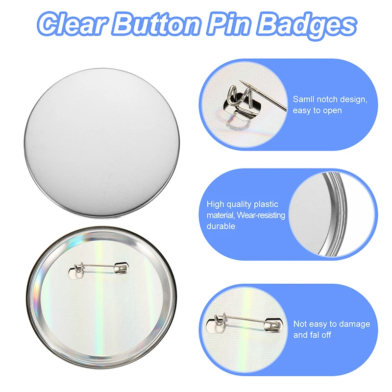 Kit 100 Pièces Pour Fabrication De Badges Boutons - Composants Ronds 32mm - Couvercle Fer, Film, Coque Inférieure - Pour Presse à Badges