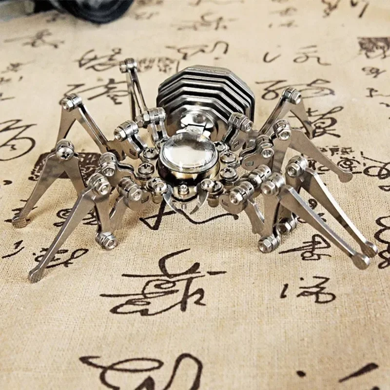 

60PCS 3D Punk Time Spider Stainless Steel Static Mechanical Insect Model Handicraft DIY Assembly Toy Punk Ornament Crafts