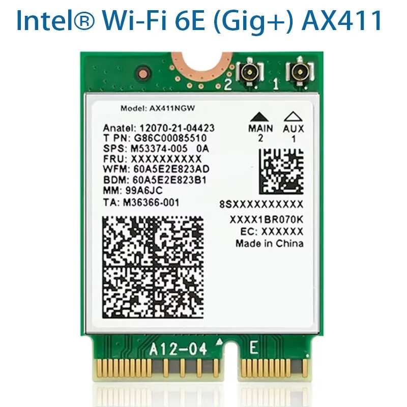 Intel Wifi Ax411ngw Ax411 Assassino 1690i Notebook Construído em Wifi6e Gigabit Assassino Jogo de Rede sem Fio Cartão Ax411 Bluetooth 5.3 - Imagem 3