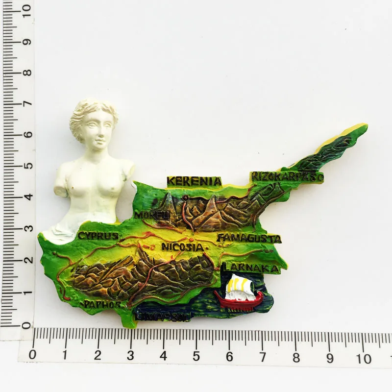 

Креативная карта Кипра магнит на холодильник персонализированное украшение сообщения наклейки ремесла Туризм Сувенир