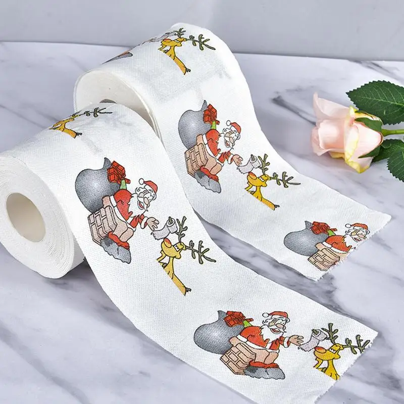 Christmas Bathroom Fun Toilet Paper Creative Christmas Design Delightful Experience Restaurant Xmas Decor Cute Xmas Tissue Roll