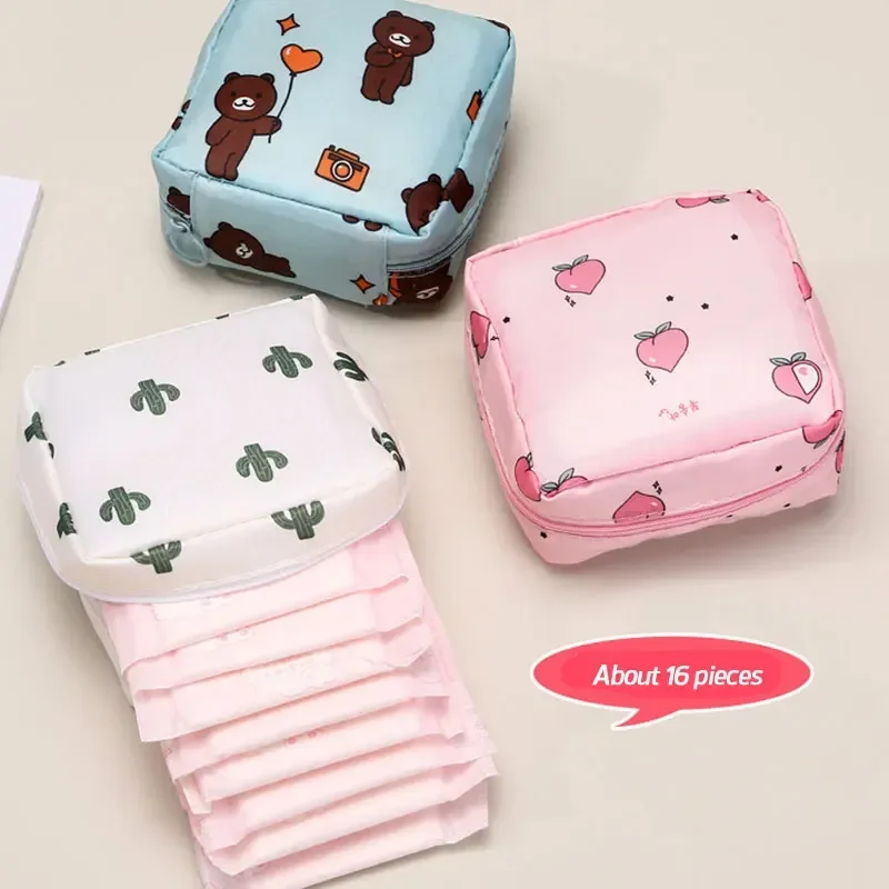 1PC Women Portable Sanitary Pads Storage Bag Tampon Pouch Napkin Cosmetic Bags Organizer Ladies Makeup Bag Girls Hygiene Pad Bag