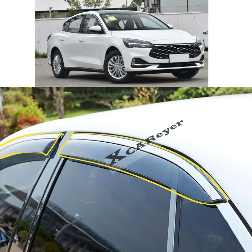 

For Ford Focus Sedan 2019 2020 2021 2022 Car Body Styling Sticker Plastic Window Glass Wind Visor Rain/Sun Guard Vent Parts