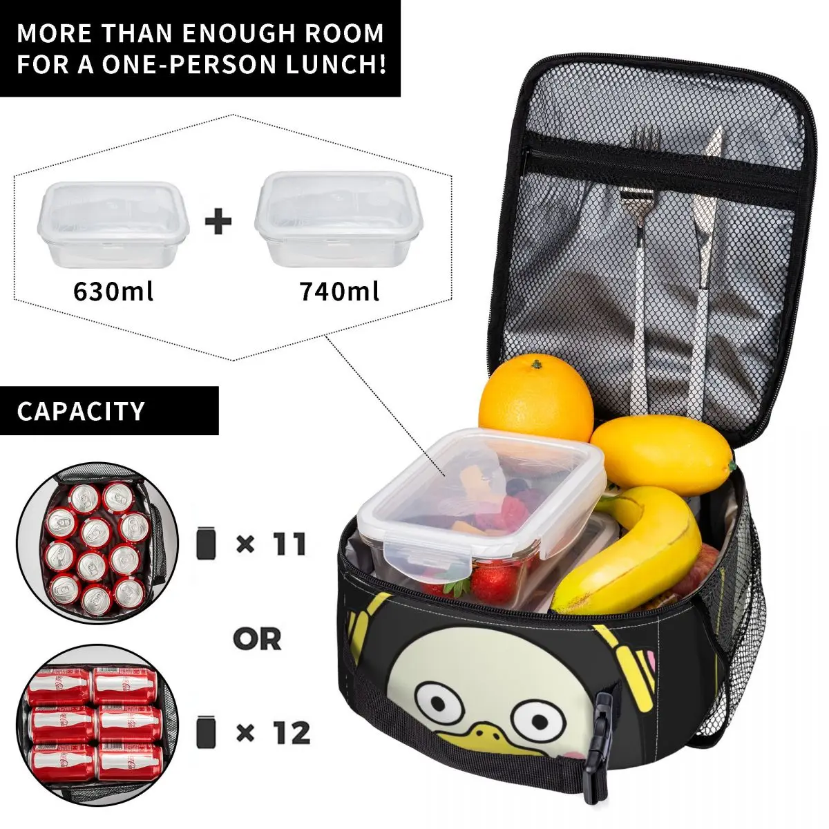 Pengsoo Cute Penguin Thermal Insulated Lunch Bag for Office Portable Food Bag Container Men Women Thermal Cooler Lunch Boxes 4