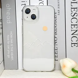 Minimalist Line Mountain Scenery Sun & Moon Couples Phone Case - iPhone 11 Pro Max (S - H1180T7)