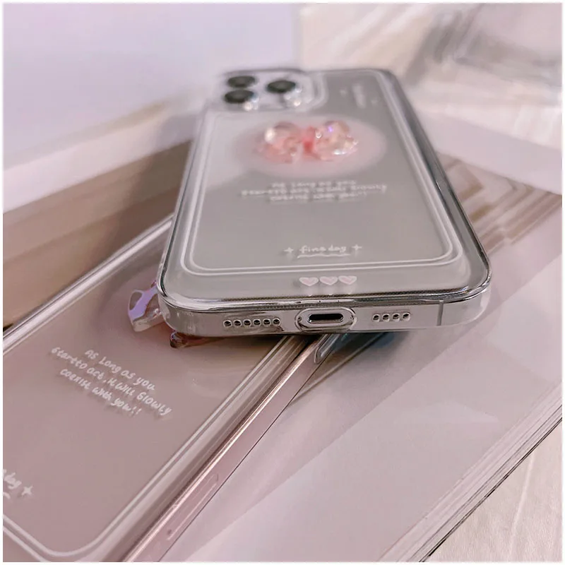 Korean 3D Bow Candy Cute Transparent Soft Phone Case