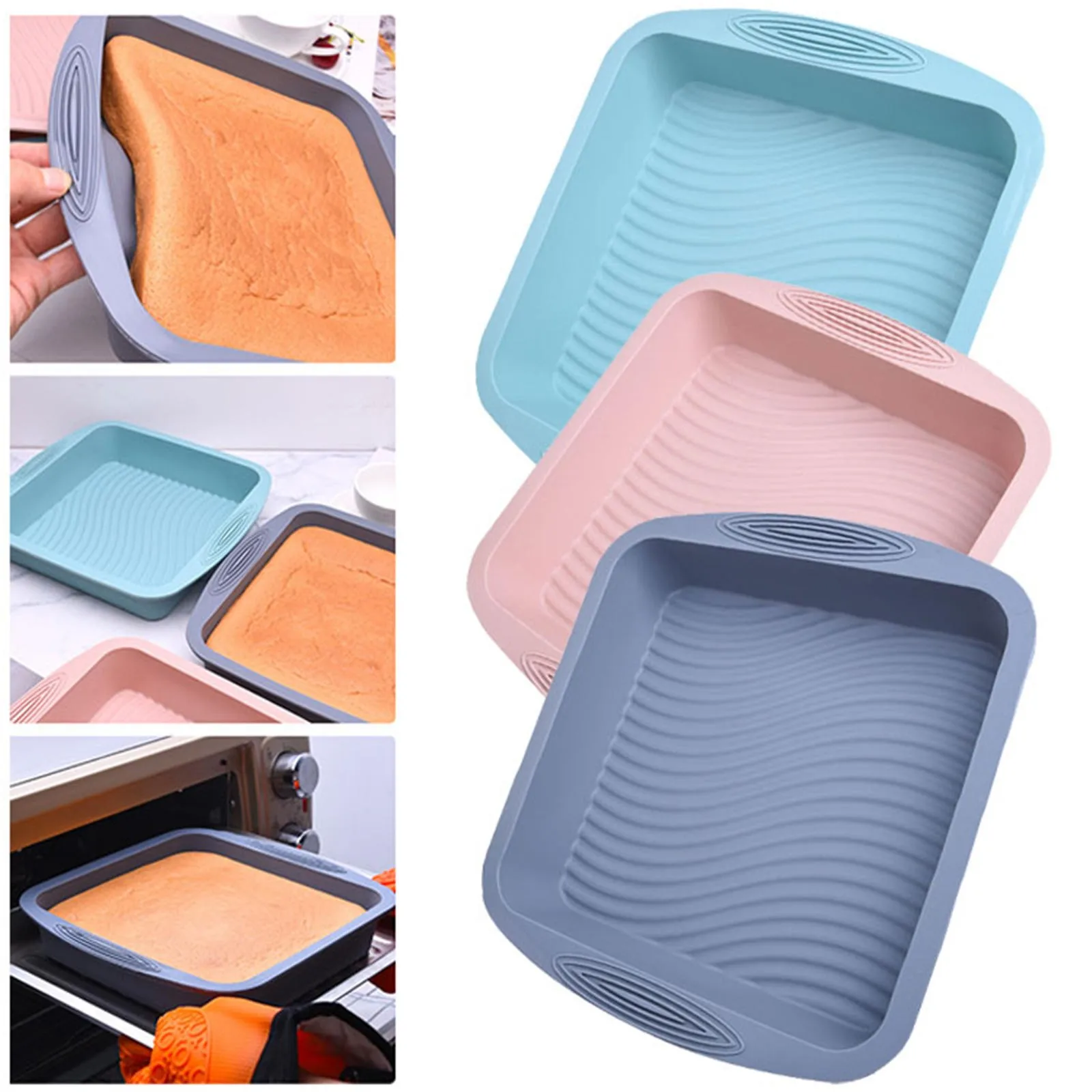 Cake Pan 8x8 Baking Pan Pan Nonstick Silicone Cake Silicone Baking For Cakes  Rice And Lasagnas Funnel Cakes - AliExpress