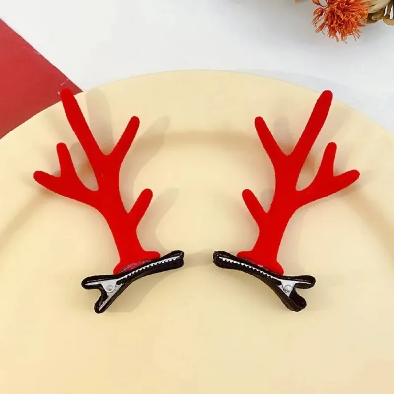1 Pair of Christmas Antlers Hair Clip Pendants, Happy Girl Reindeer Hair  Accessories, Happy and  Interesting  New Year