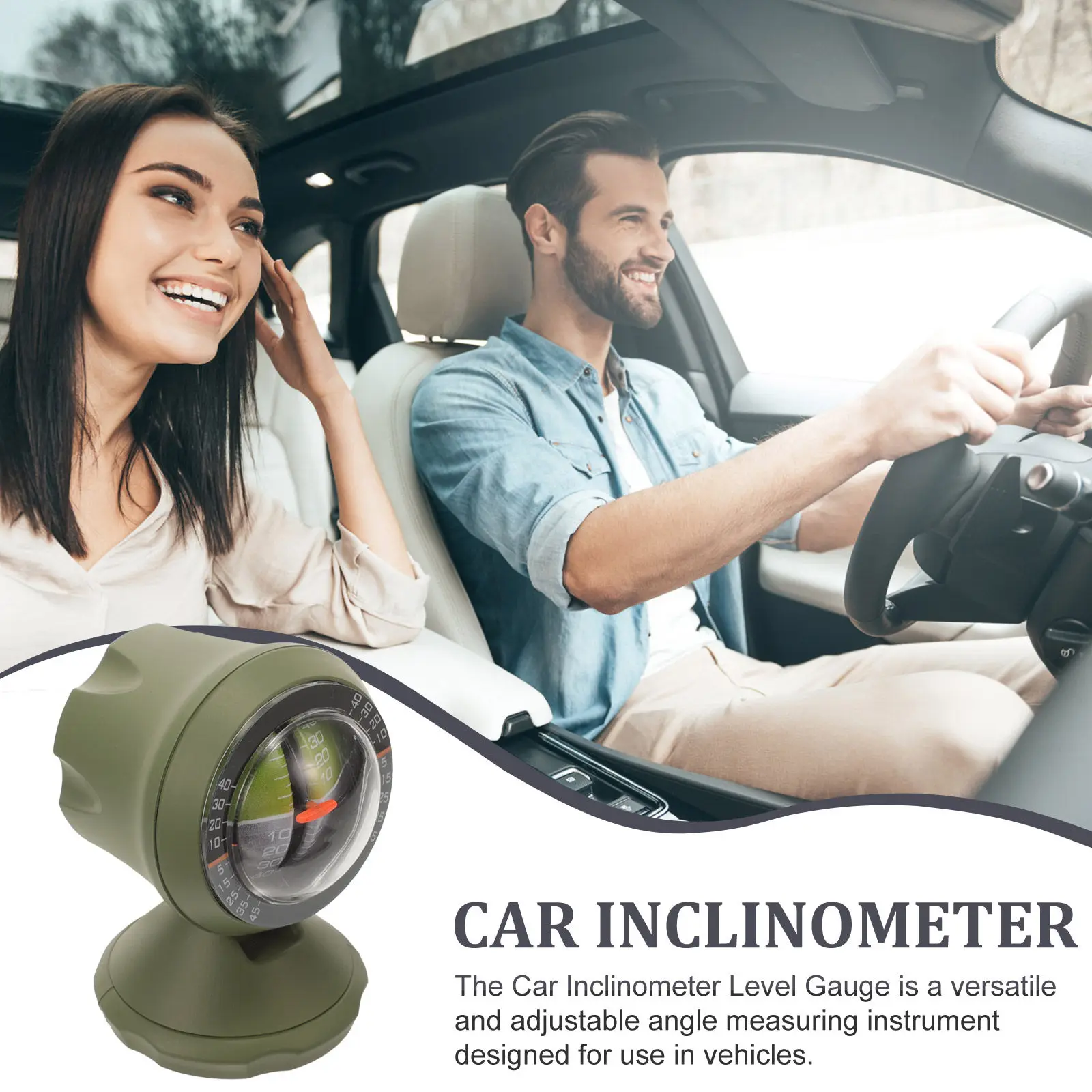 자동차 경사계 ABS 소재 견고한 차량 레벨 미터 조정 가능한 시야각 다기능 경사계 정확한 경사 측정기