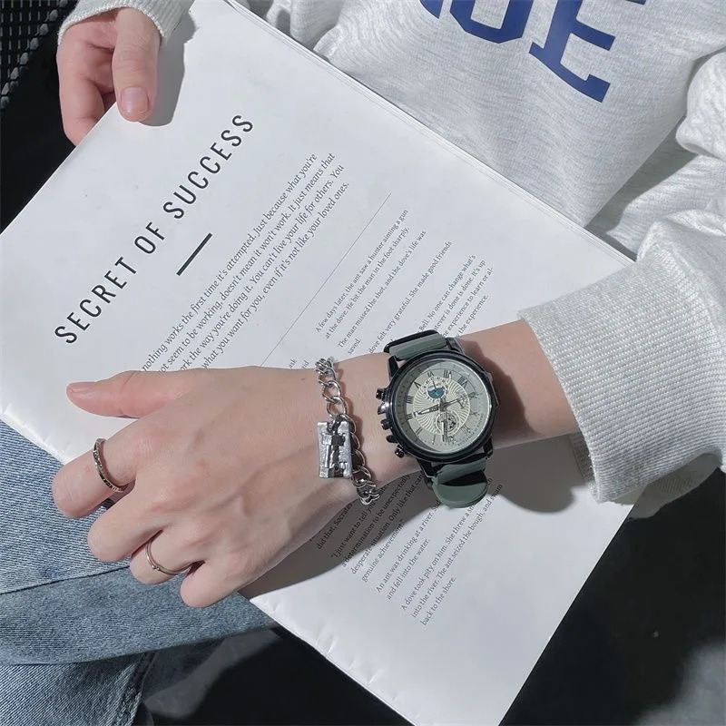 Men's large dial quartz watch for teenagers, high-end and cool personalized watch