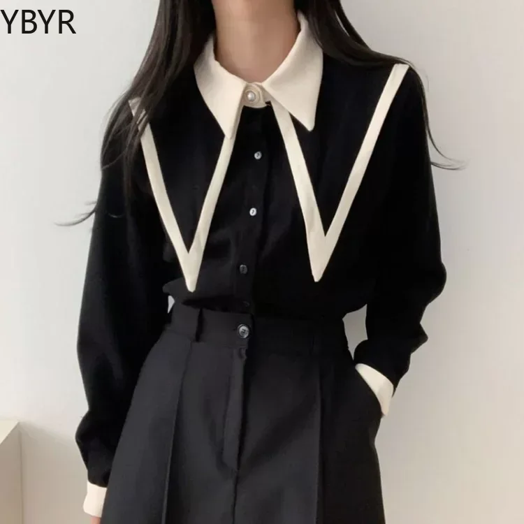 

Элегантные винтажные рубашки со стразами, женские весенние свободные блузки с пышными рукавами, простые однобортные Топы