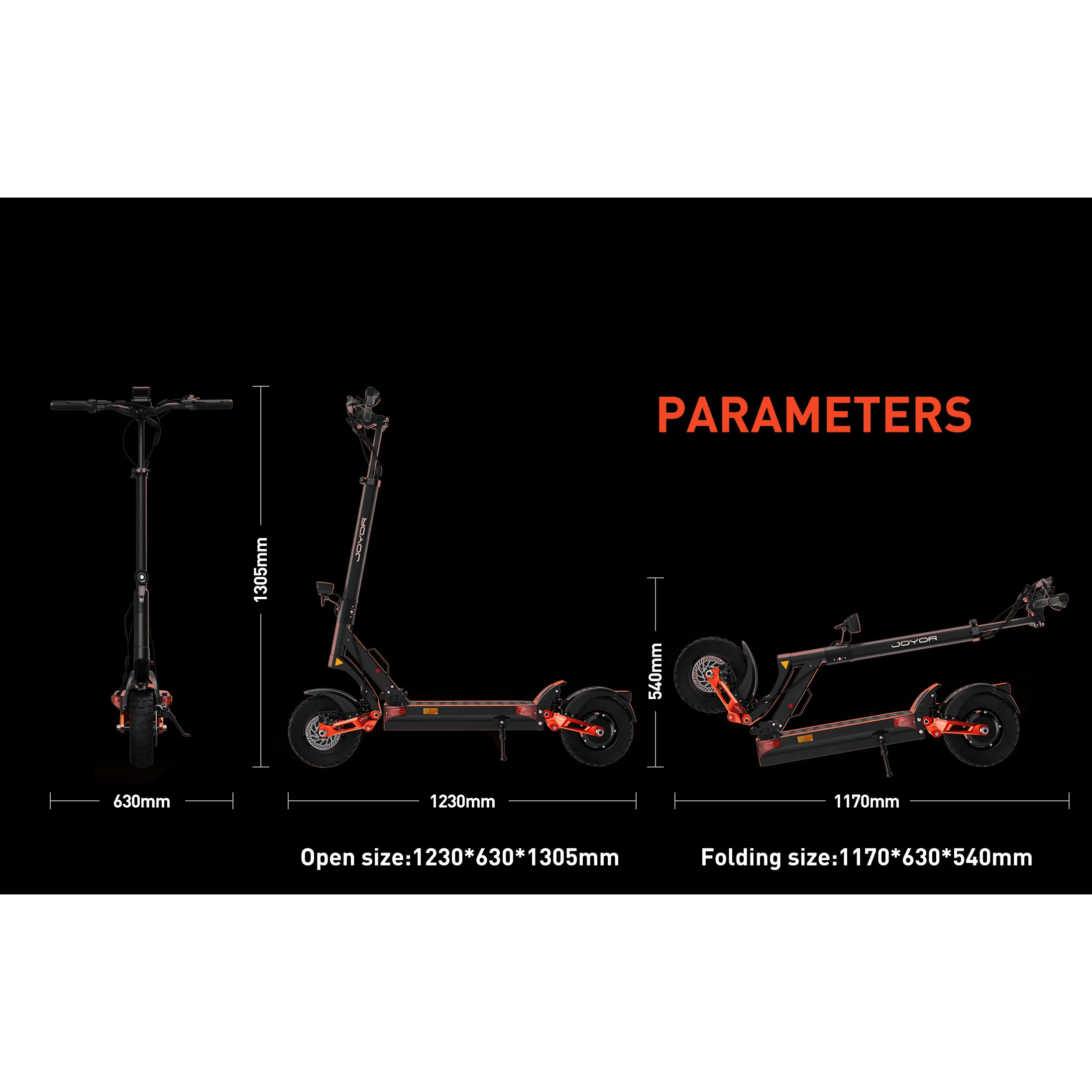 Electric Scooter JOYOR T10 top speed 60 km/h 2000W motor 60V 18Ah battery