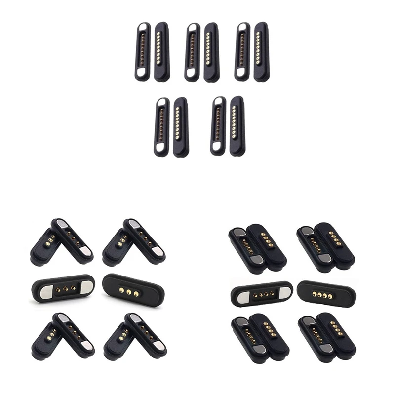 Promotion! 5 Pairs Magnetic Connector Pogo Pin Male Female 2.2 MM Grid THT 3A Spring Loaded Waterproof Pad |