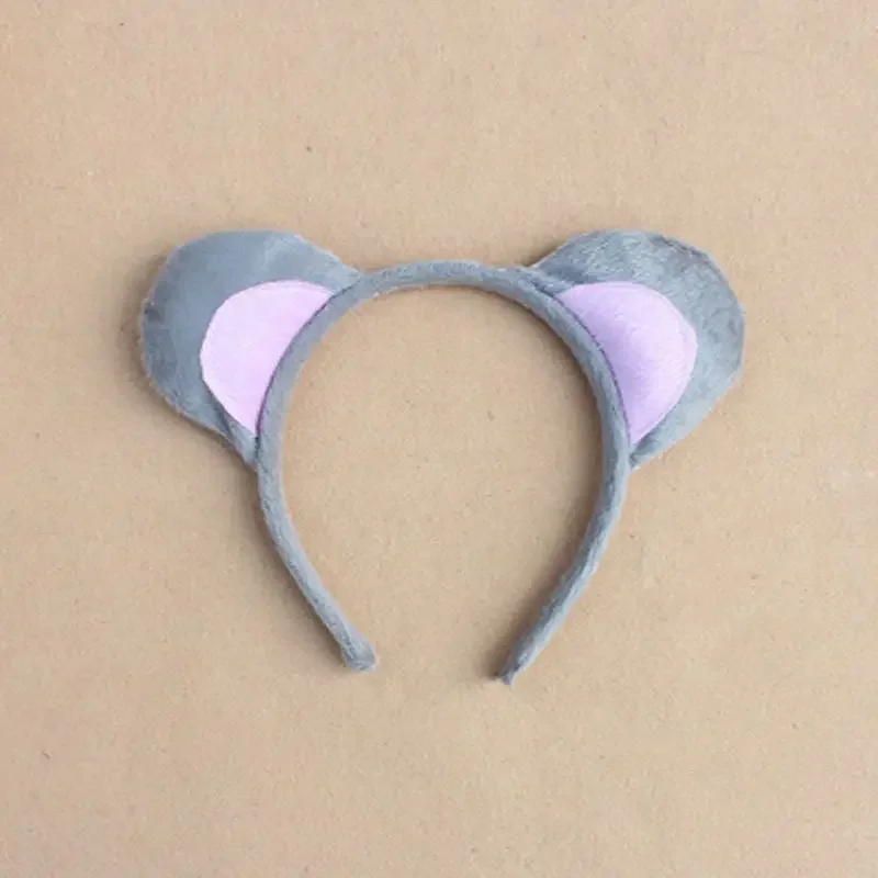 Child Adult Animal Costume Sets Mouse Ears Headband Bow Ties Long Tail Halloween Birthday Party Cosplay 3Pcs