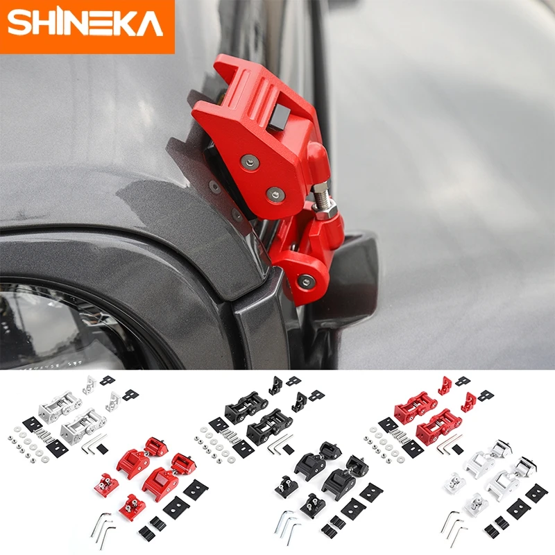 SHINEKA Car Engine Hood Latch Catch Locks Cover Kits Accessories For Jeep Wrangler JL JLU