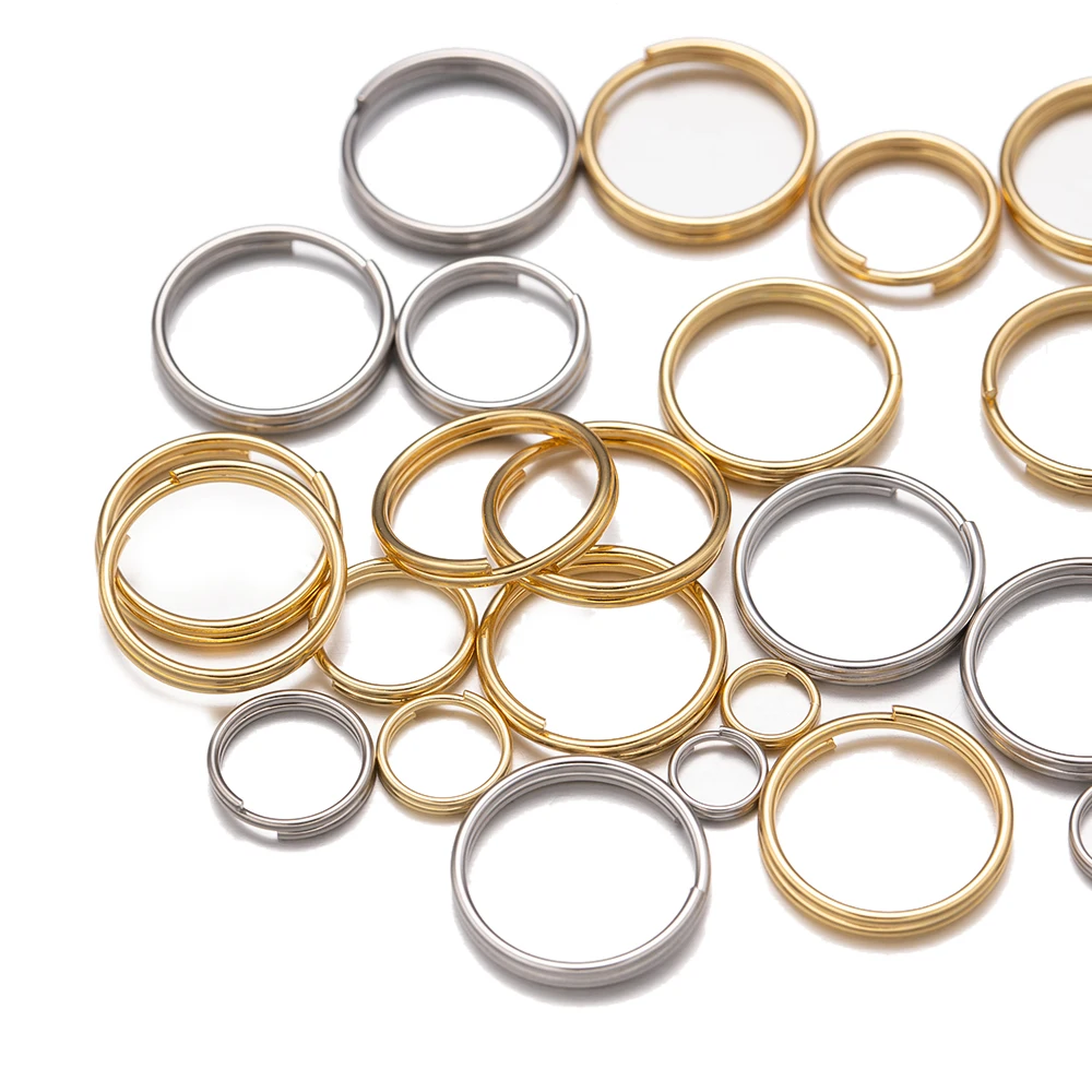Соединительное кольцо из нержавеющей стали с двойной петлей, 50/100 шт.