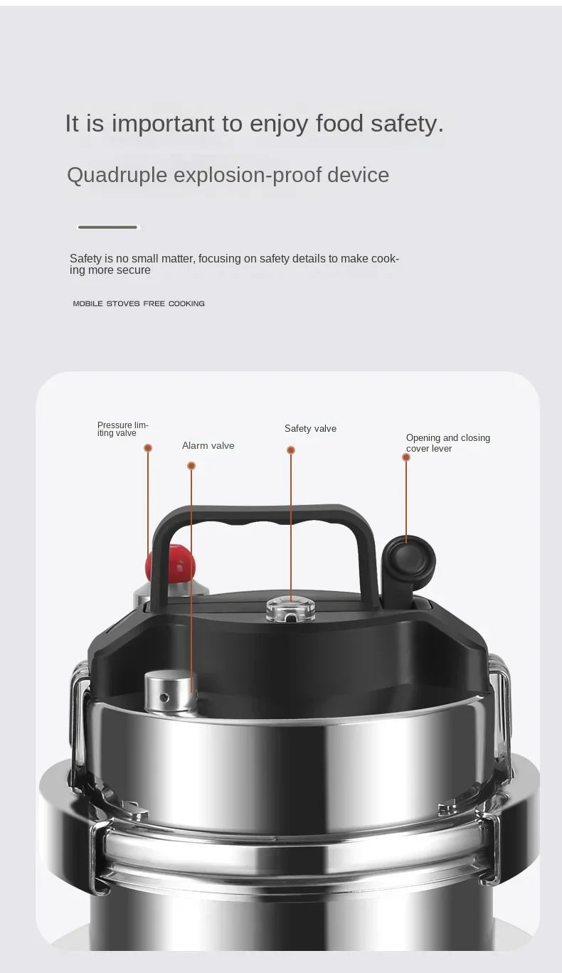 Description Picture 2 of item1.2L/1.6L Gas Induction Cooker Universal Mini Stainless Steel Pressure Cooker Pot Soup Rice Multifunctional Household Stew Pan