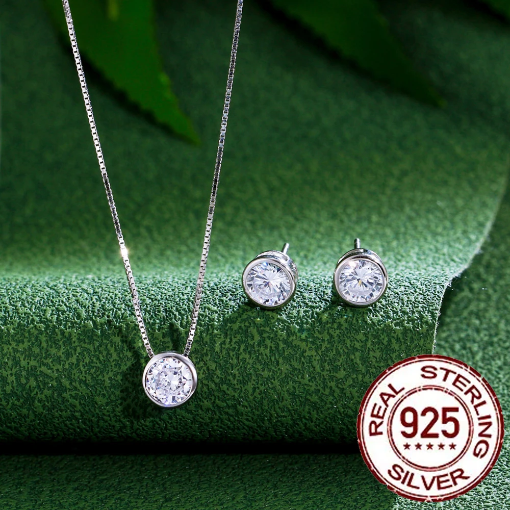 Zircons 925 Sterling Silver Jewelry Set for Women