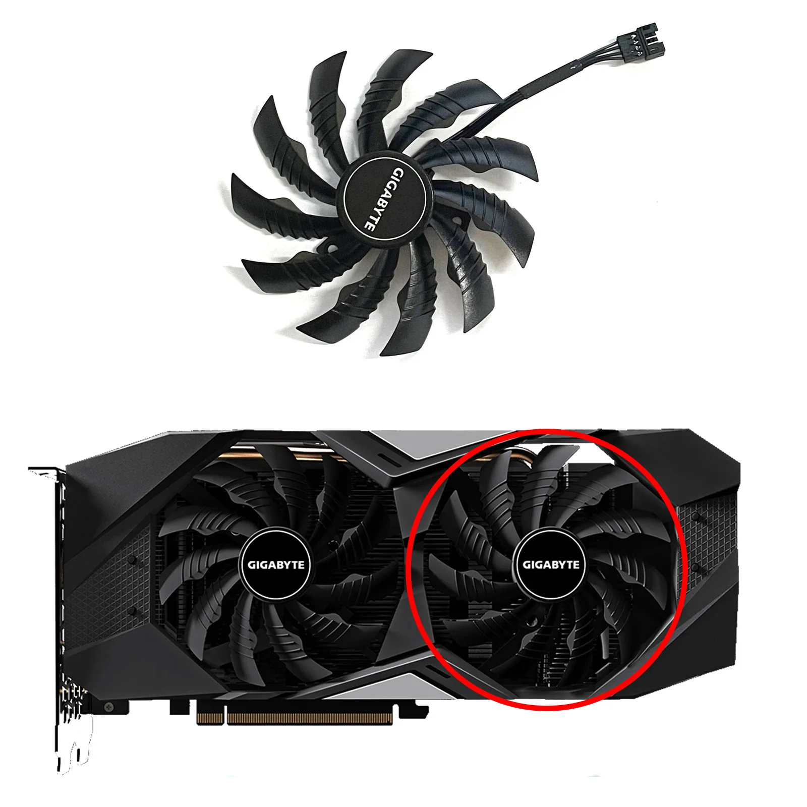 Ventilador Mais Frio Pld10010s12h 95 mm para Gigabyte Rtx 2070 2x8g Rtx 2060 6g Gtx 1660ti Gtx 1650 Rtx2060 2070 - Imagem 2