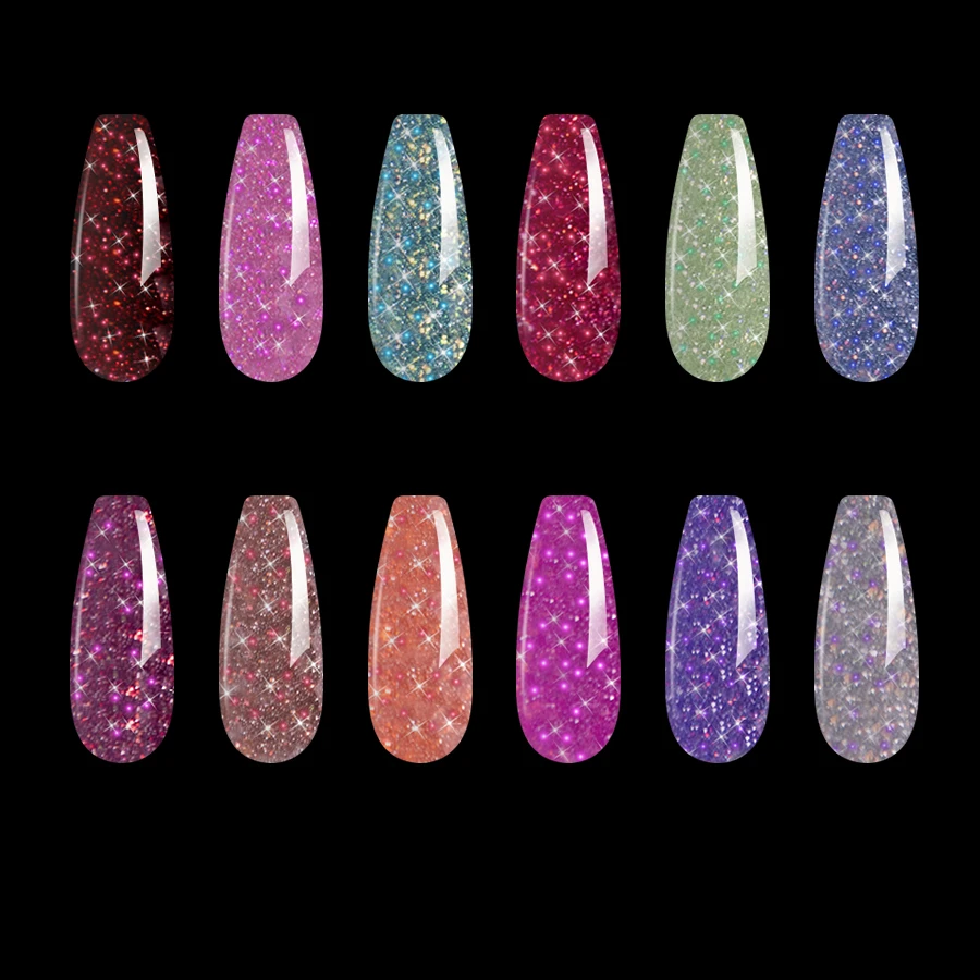 JR 12pcs nail polish glue set, Super flash diamond glue, nightclub disco glue, flash glue UV LED Soak Off Polish Home DIY 5