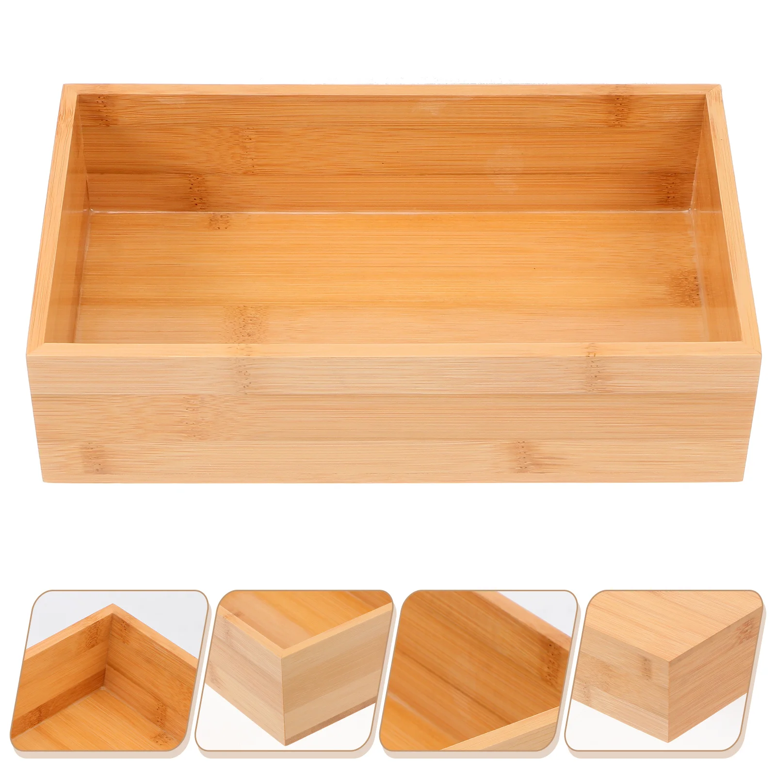 

Bamboo Storage Box Home Assistant Desktop Decoration Living Room Finishing Wood Container Items-receiving Office
