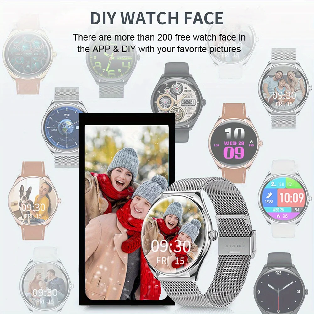  DAORKOW new ultra-thin smartwatch 1.43 inch AMOLED display Bluetooth talk multiple motion tracker music player USB charging, view 5