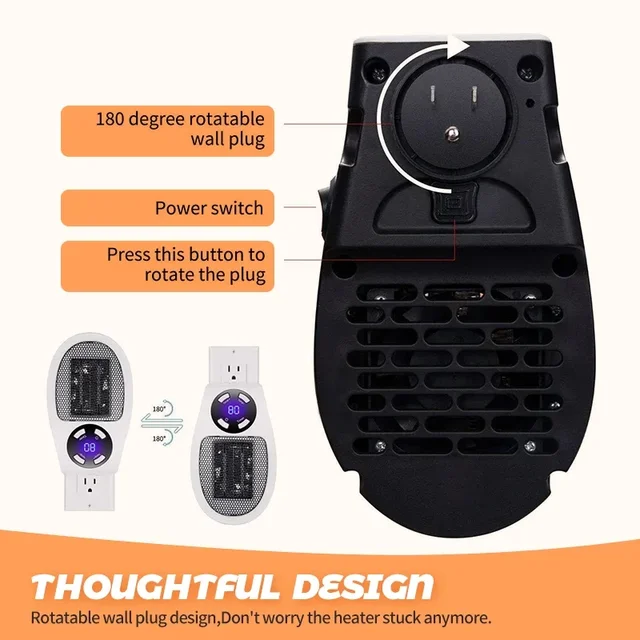 EU Home Mini Heater Multi-function Wall Mount Rapid Heating Intelligent Constant Temperature Low Noise Power Off Protection 4