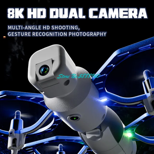 8K Dual Camera 3D Stunt Tumbling Gravity Sensor Remote Control Quadcopter 4CH Optical Flow Hover Headless Model RC Drone Boy Toy 4