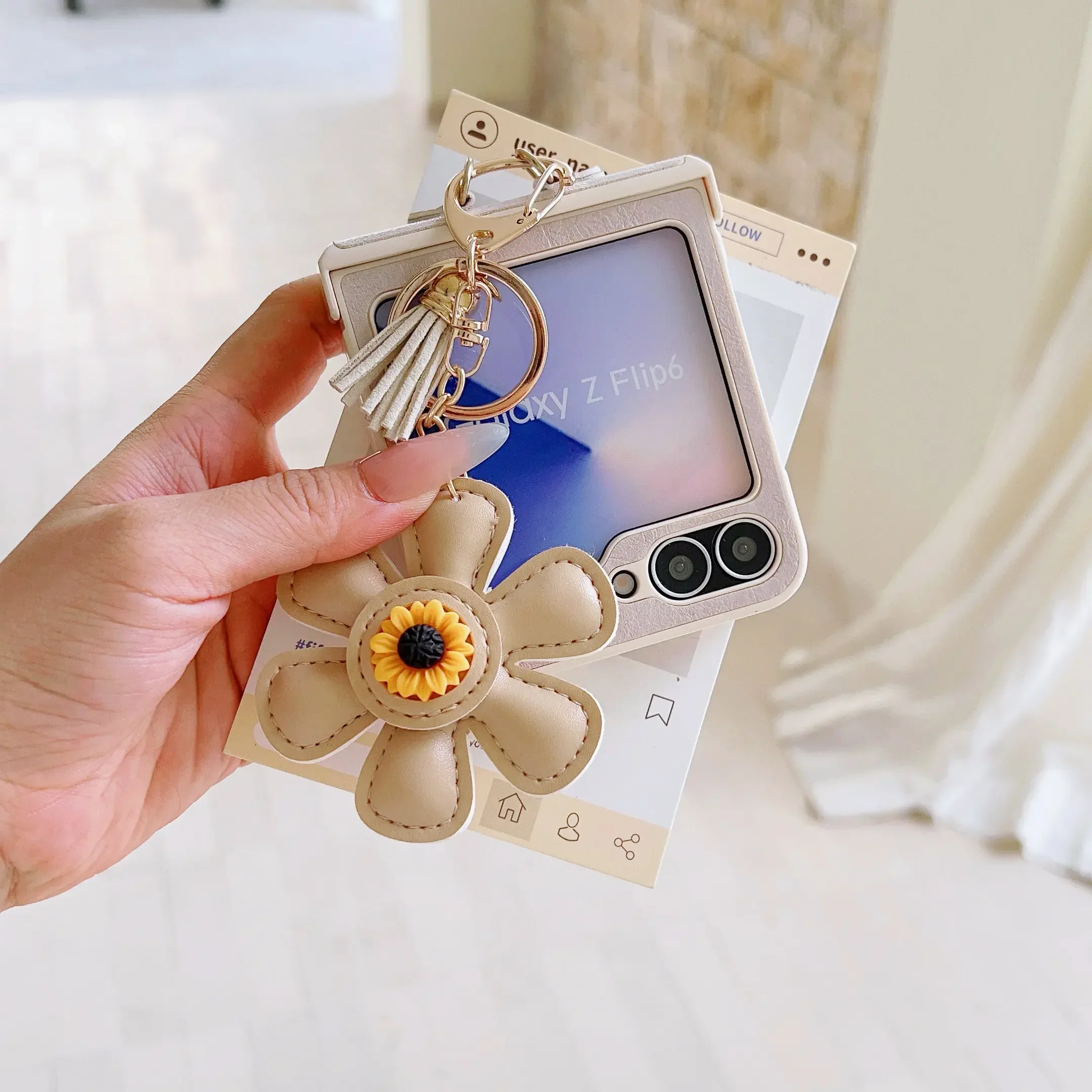 Floral PU Leather Shockproof Phone Case with Hinge Protection