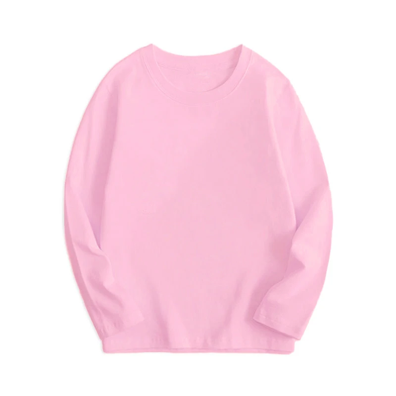 7 Colors Spring Long Sleeve Tees Children's T-shirt Cotton Solid Colour Base Coat Leisure Wear Boys Girls Tops Kids Clothes 2