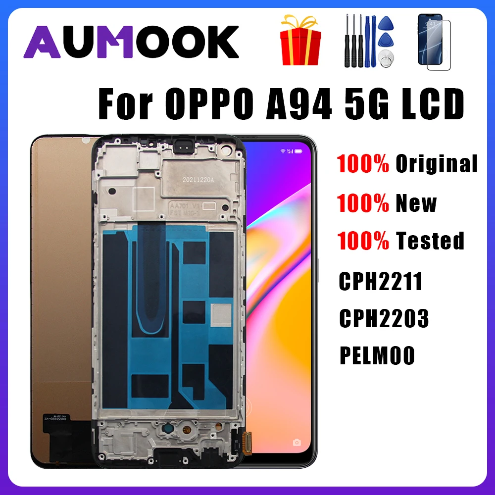 

6.43" AMOLED For OPPO A94 5G CPH2203 LCD Display Touch Screen Digitizer TFT For OPPO A95 5G CPH2211 PELM00 Replacement Parts