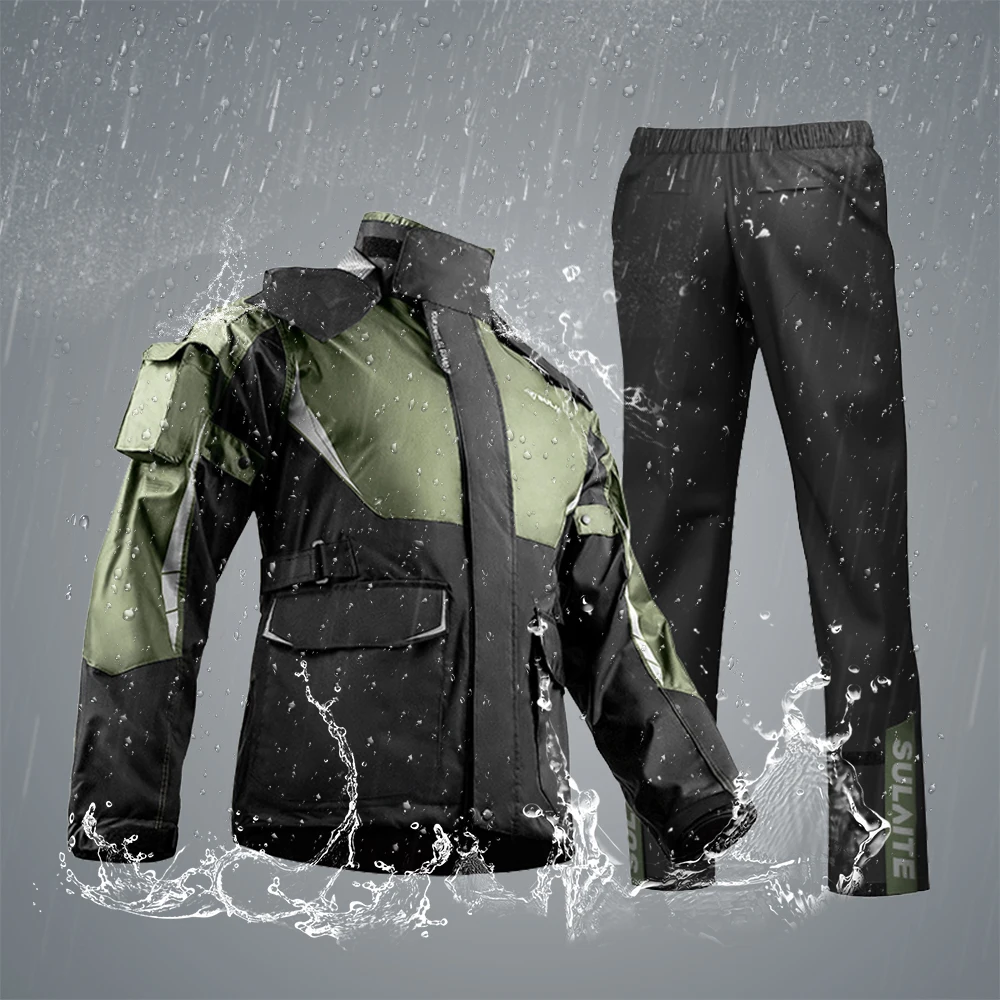 Motorcycle Raincoat Waterproof Motorcycle Jacket TPU Compound Waterproof Fabric Jacket Raincoat Three Layer Placket